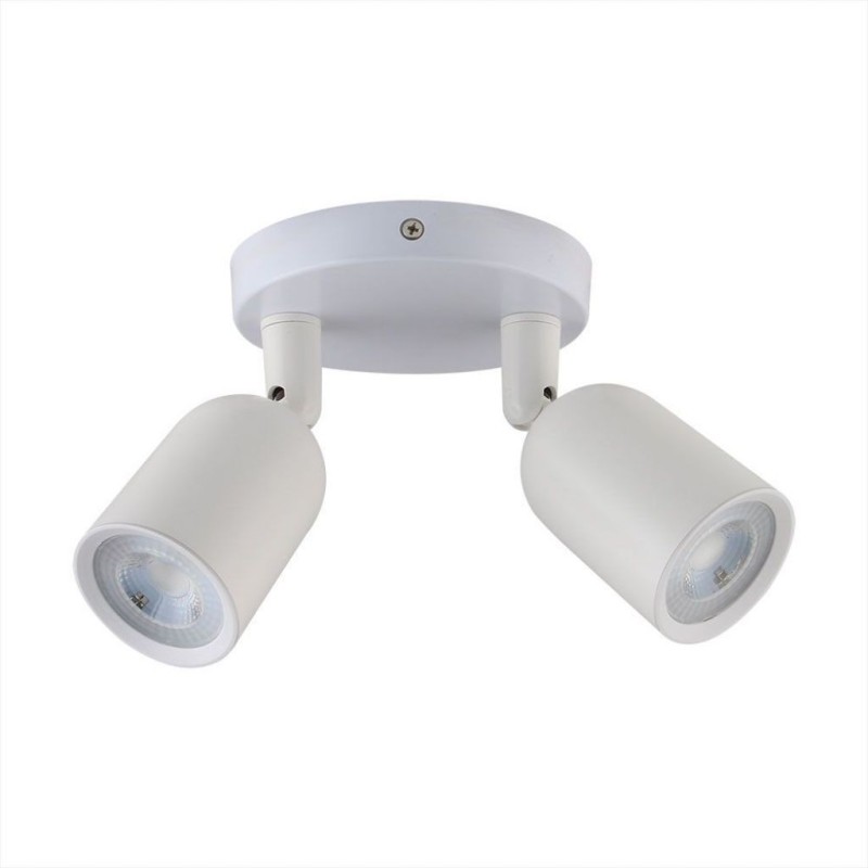 Portafaretto LED Montaggio a Plafone Rotondo 2xGU10 Orientabili