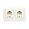 Presa ad Incasso Doppia per Shuko e 10A 2P+T con Rivestimento in Vetro