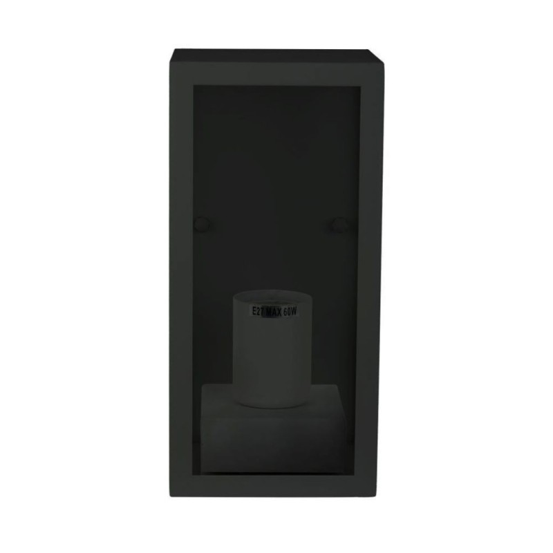Lampada LED da Giardino Quadrata con Portalampada E27 (Max 60W) Corpo Nero Opaco Copertura in Vetro IP44