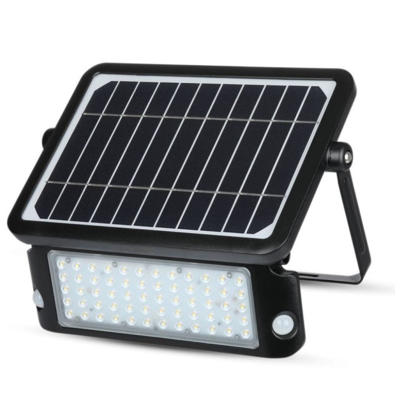 Lampada LED Solare da Muro a Batteria 10W 60LED con Sensore di Movimento e Crepuscolare a Basi Inclinabili 4000K IP65