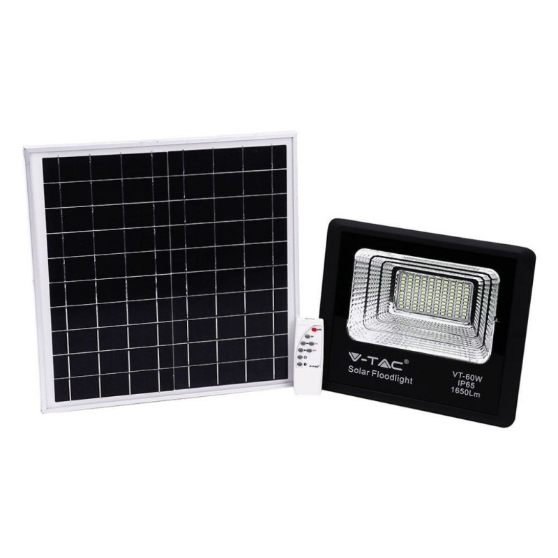Faro LED 60W con Pannello Solare e Telecomando 4000K