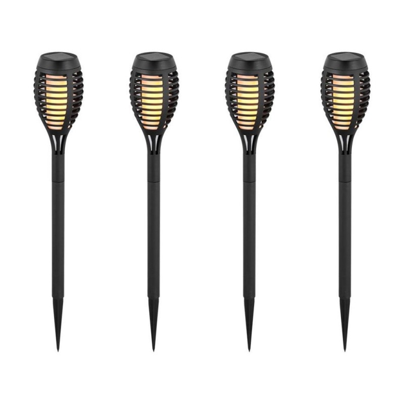 Lampada Solare LED a Forma di Torcia 1W 2200K (Confezione 4 pezzi)