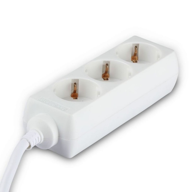 Multipresa con Cavo 1,5mt 3 Prese 10A 2P + Shuko e Spina Shuko