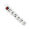 Multipresa con Cavo 5mt 6 Prese 10A 2P + Shuko e Interruttore Luminoso Spina Shuko