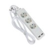 Multipresa con Cavo 1,5mt 3 Prese 10A 2P + Shuko 2 USB e Interruttore Luminoso Spina Shuko