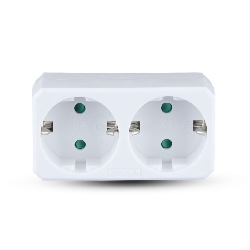 Adattatore Multipresa con 2 Prese Frontali 10A 2P + Shuko e una Spina Shuko