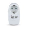Adattatore Multipresa con una Presa Frontale 10A 2P + Shuko con 2 USB e Spina Shuko