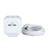 Multipresa Cubica con Cavo 1,4 mt 4 Prese Shuko e 2 USB e Spina Shuko