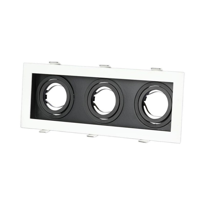 Portafaretto LED da Incasso Quadrato 3xGU10 Orientabili