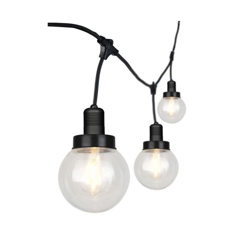 Catenaria 3mt per 6 lampadine LED  E27 Con Diffusori trasparenti IP65