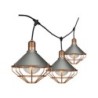 Catenaria 3mt per 6 lampadine LED  E27 Con Diffusori trasparenti IP65