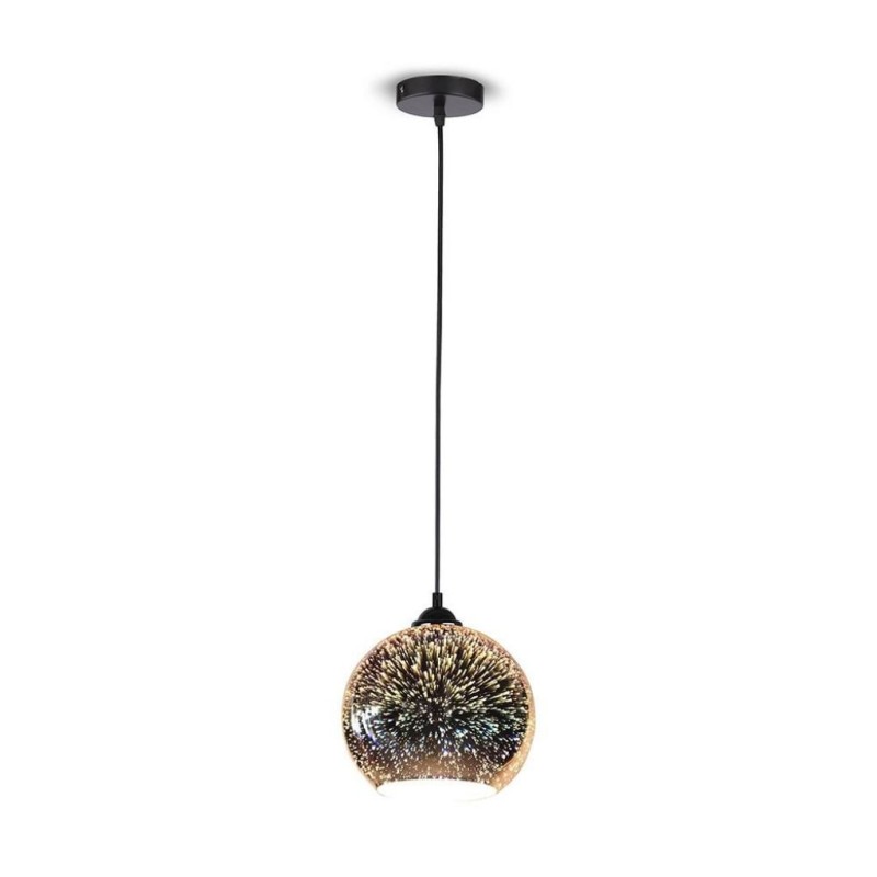 Lampadario LED a Sospensione con Portalampada E27 (Max 60W) Campana in Vetro