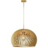 Lampadario LED in Legno a Sospensione con Portalampada E27 (Max 60W) Cappuccio Cromato