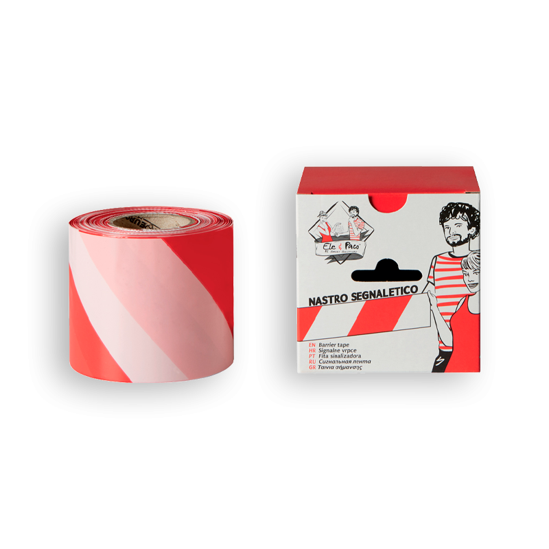 NASTRO SEGNALETICO BIANCO ROSSO CM 7 X 200 MTL - 36 PEZZI PER SCATOLA