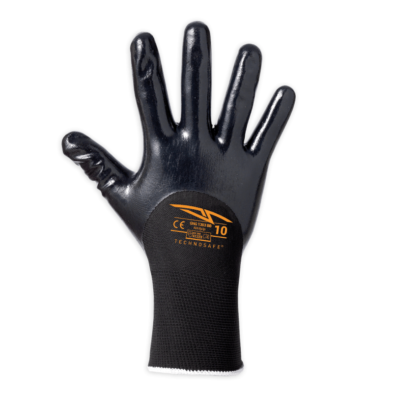 Guanto sintetico spalmato in Nitrile Top Quality Black.