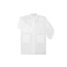 Camice da laboratorio in SMS da 30 gr./m2, con colletto e chiusura anteriore con velcro. Colore bianco