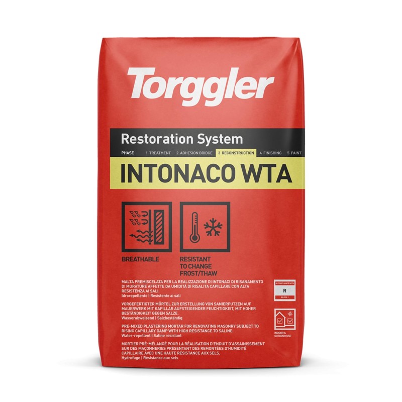 Intonaco WTA,confezione:25 kg,colore:Grigio