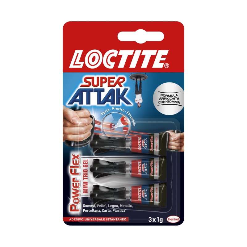 LOCTITE SUPER ATTAK MINI TRIO POWER FLEX 3x1g (ex 2012086)