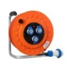 Avvolgicavo industriale Golia 30m IP44 con 3 prese CEE 16A e spina CEE