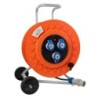 Avvolgicavo industriale carrellato 50m IP44 con 3 prese CEE 16A e spina CEE
