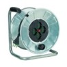 Avvolgicavo Metal Golia 50m con 4 prese Bipasso P40 e spina 16A