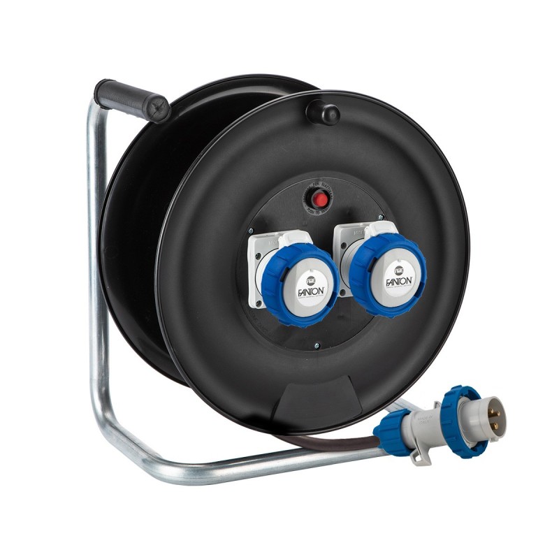 Avvolgicavo Onda 30m IP55 con 2 prese CEE 16A