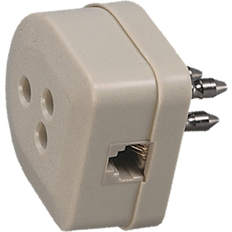 Spina tripolare telefonica con presa e plug RJ11