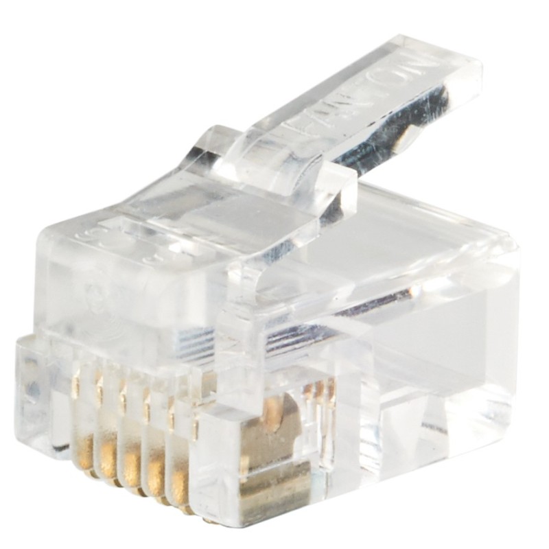 Connettore plug RJ12 a 6 contatti dorati per telefonia