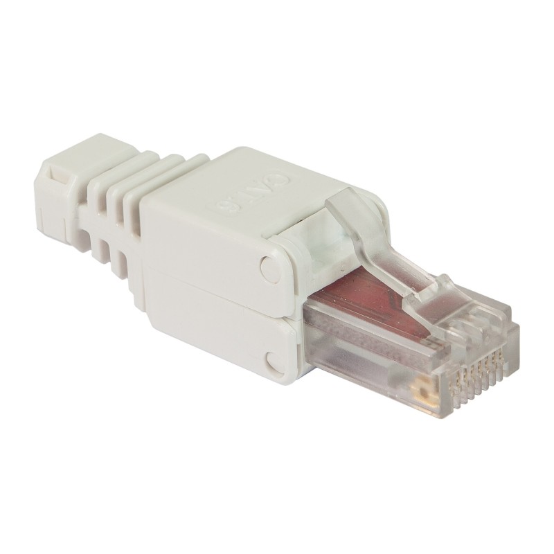 Spina plug RJ45 Cat. 6 UTP Toolless bianca