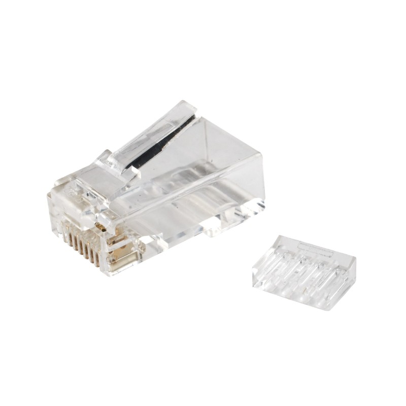 Spina plug RJ45 Cat. 6 UTP con inserto trasparente