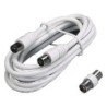 Cavo TV 2m con spina e presa diritte bianco