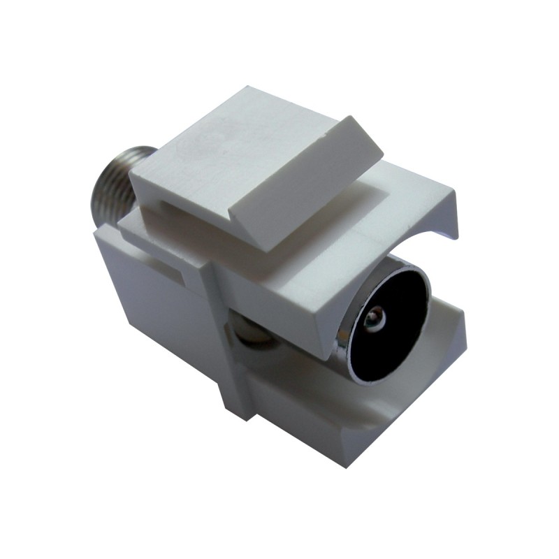 Presa TV coassiale maschio con attacco Keystone bianco