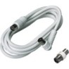 Cavo TV 3m con spina diritta e presa a 90 gradi bianco (Blister)