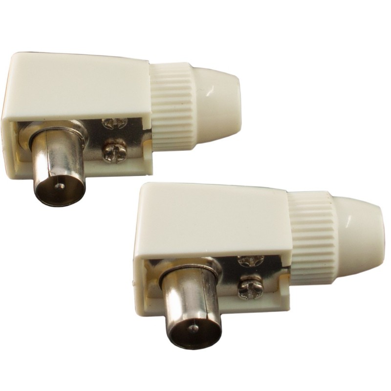 Coppia spine TV coassiali a 90 gradi bianco (Blister)