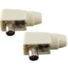 Coppia spine TV coassiali a 90 gradi bianco (Blister)
