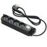 Multipresa lineare 4 uscite P40 con interruttore e spina 16A nera