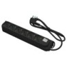 Multipresa lineare 6 uscite P40 con interruttore e spina 16A nera