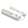 Multipresa 3 uscite P40, 2 USB, interruttore e spina 10A bianca