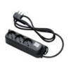 Multipresa compatta 3 uscite Bipasso P40 con interruttore e spina 16A nera