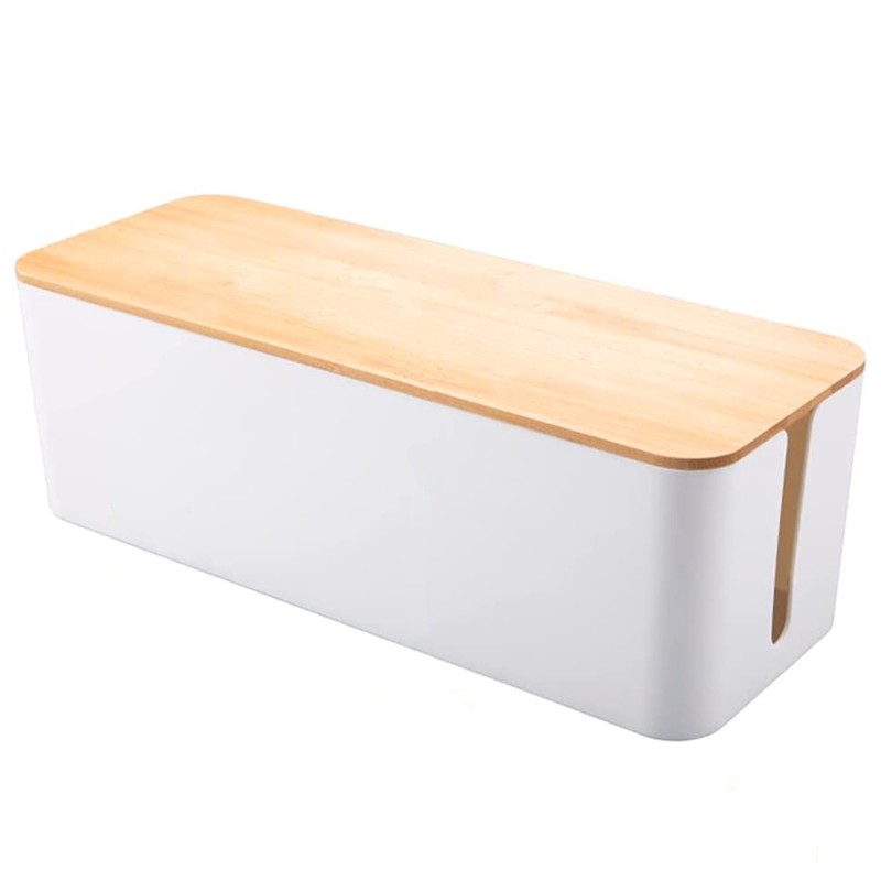 Box da tavolo per gestione cavi e multiprese bianco
