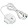 Multipresa Fido 3 uscite 10A, 2 USB e spina 10A bianca