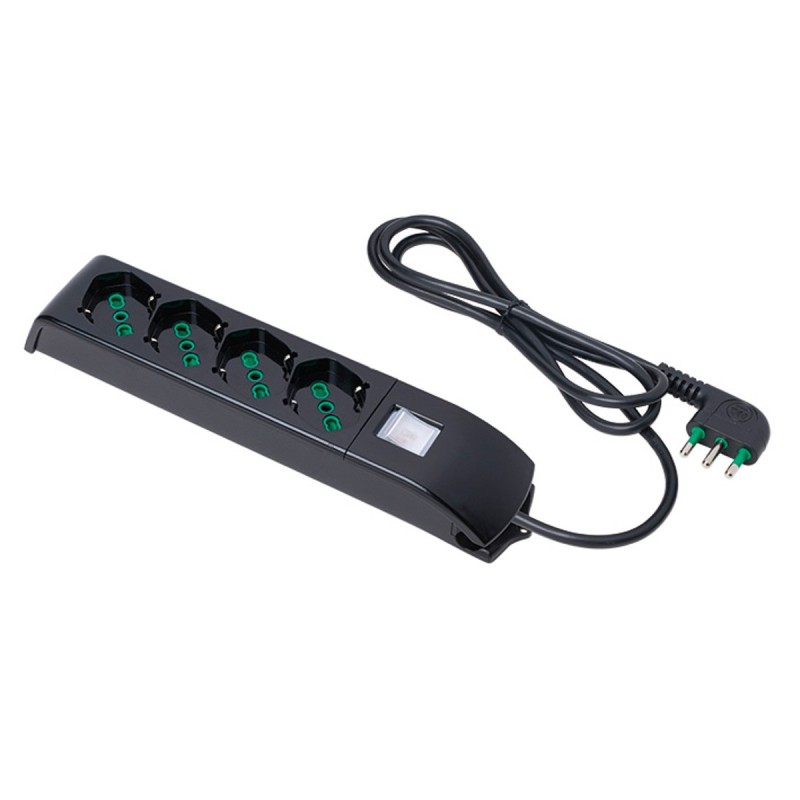 Multipresa Fido Speciale 4 uscite Bipasso P40 con cavo 3m, interruttore e spina a squadra 16A