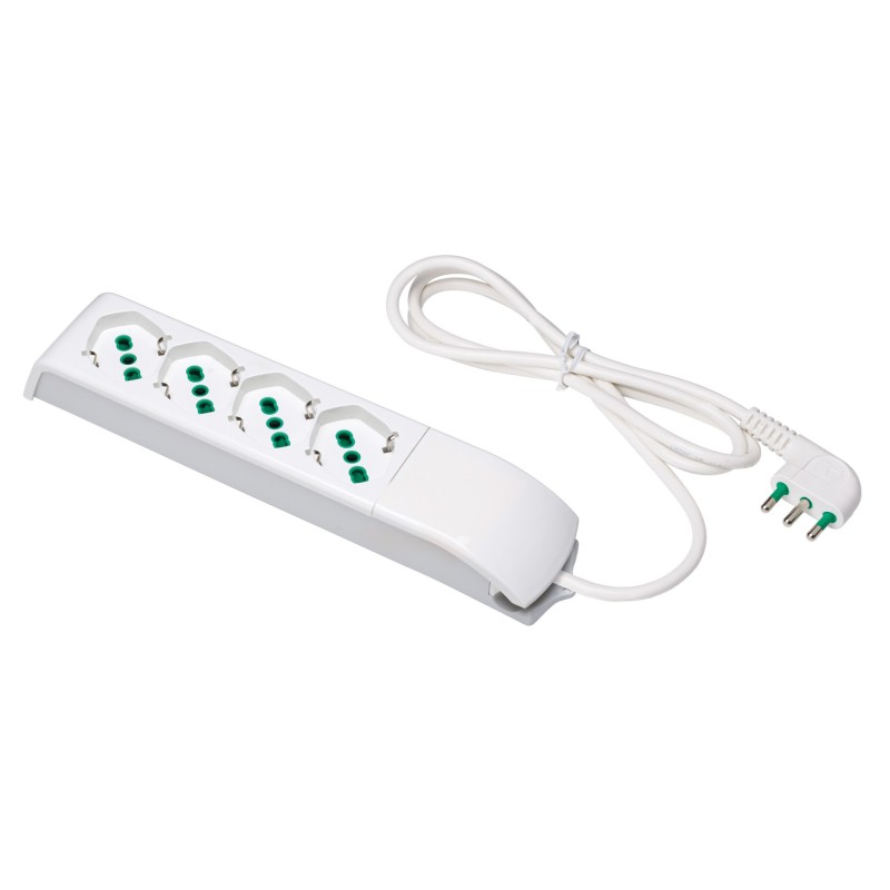Multipresa Fido Bipasso 4 uscite P40 con cavo 1,5m e spina 16A