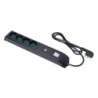 Multipresa Fido Bipasso 4 uscite P40 nera con cavo 1,5m, 2 USB 3A e interruttore