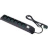 Multipresa Fido Bipasso 6 uscite P40 nera con cavo 1,5m e interruttore