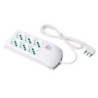 Multipresa Fido Bipasso 3+3 uscite P40 bianca con cavo 1,5m e interruttore