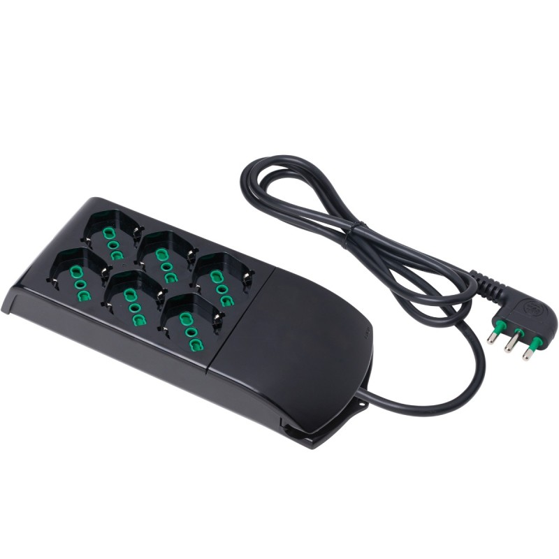 Multipresa Fido Bipasso 3+3 uscite P40 nera con cavo 1,5m