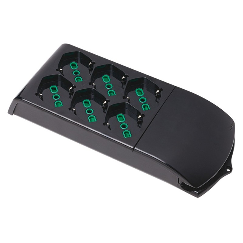 Multipresa Fido Bipasso 3+3 uscite P40 nera senza cavo