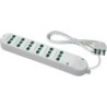 Multipresa Fido Bipasso 6 uscite 16A bianca con cavo 1,5m e spina 16A