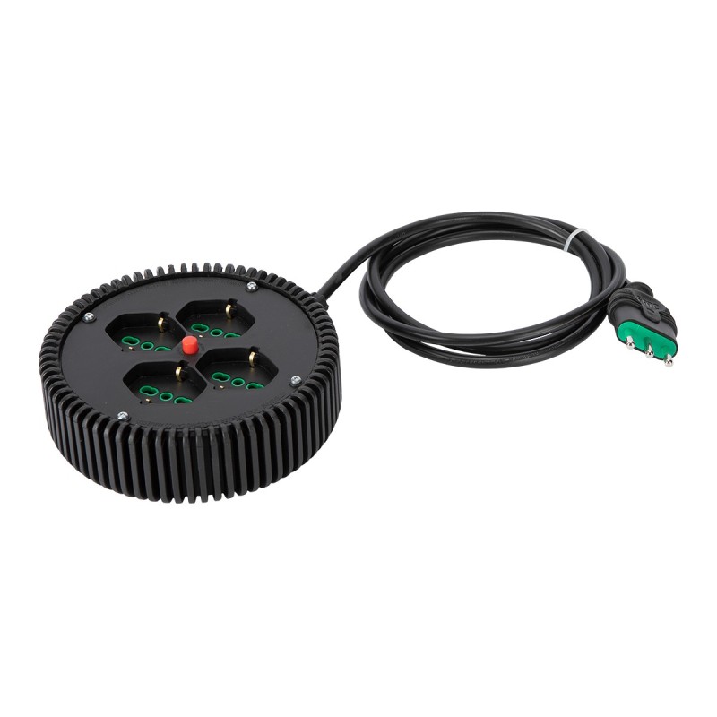 Multipresa Rotonda PVC 4 uscite Bipasso P40 con cavo 2m, spina 16A e disgiuntore
